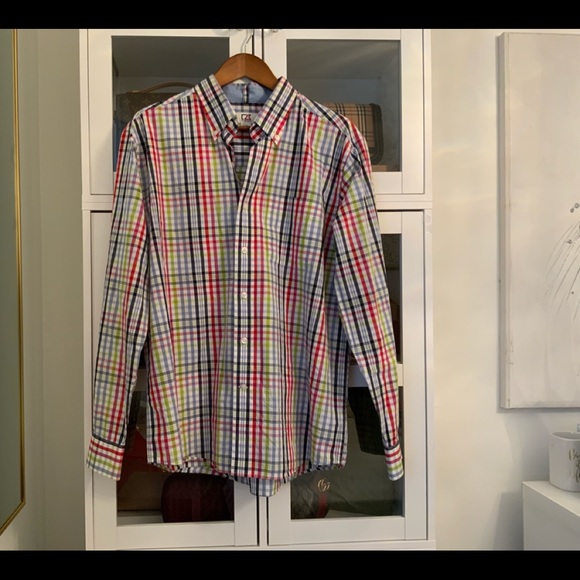 Cutter & Buck Men’s Cotton Shirt Plaid Long Sleeves Button Down Size L - Picture 2 of 5